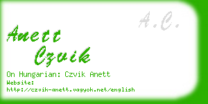 anett czvik business card
